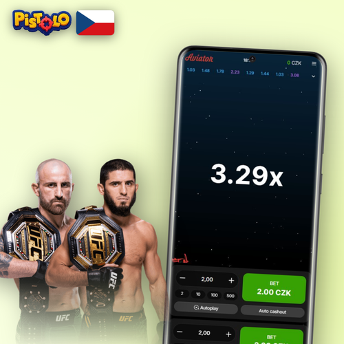 Pistolo Casino Aviator — letadlo stoupá po křivce multiplikátoru na tmavém pozadí