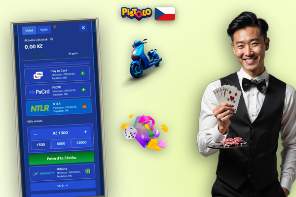 Potvrzení platby v aplikaci e-peněženky při vkladu v Pistolo Casino